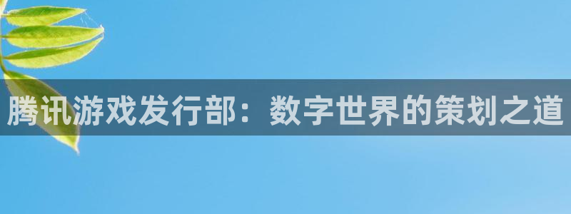 bbin视讯官网客服电话是多少：腾讯游戏发行部：数字世界的策划之道